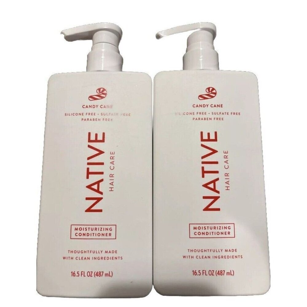 Native Conditioner Candy Cane Holiday Moisturizing Hair 16.5 Oz (2 Bottles)